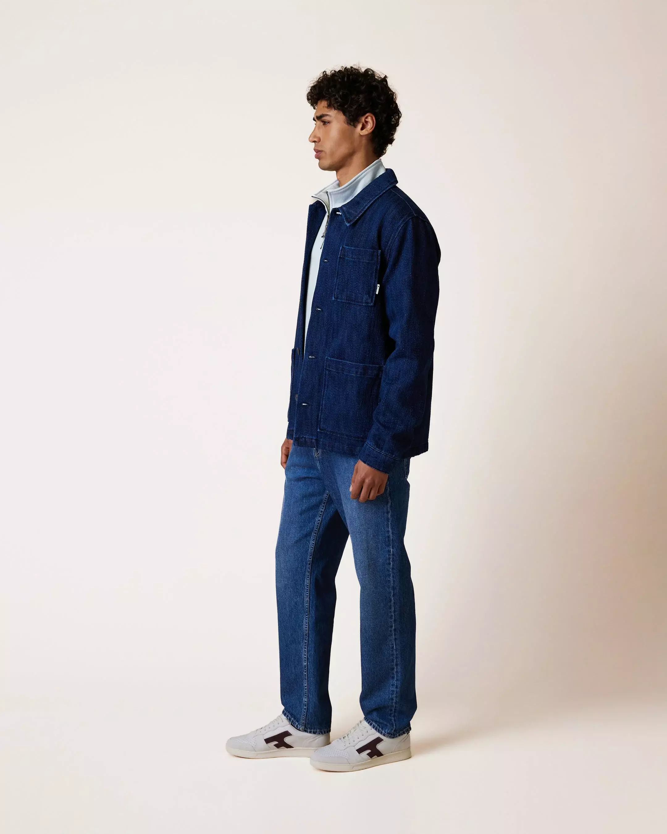 Faguo Lorge Denim Jacke Blau Herren Bio-Baumwolle blau